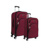 Louisiana Polo 1081 Kumaş Bordo Orta Boy ve Kabin Boy 2'li Valiz Seti