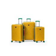 Louisiana Polo 1088 Sarı %100 Polikarbon 4x2 Teker 3'lü Valiz Seti
