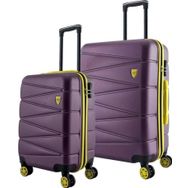 Louisiana Polo 1164 Mor 4x2 Teker Büyük ve Kabin Boy 2'li Valiz Seti