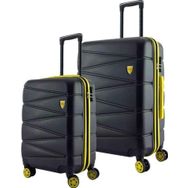Louisiana Polo 1164 Siyah 4x2 Teker Büyük ve Kabin Boy 2'li Valiz Seti