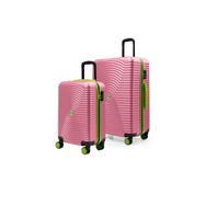 Louisiana Polo 1169 Pembe 2'li Büyük ve Kabin Boy Valiz Seti