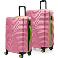 Louisiana Polo 1169 Pembe 2'li Büyük ve Orta Boy Valiz Seti