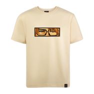 Loviras Berserk Anime Kahraman Guts Oversize Kısa Kollu Bej Erkek T-shirt