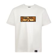 Loviras Berserk Anime Kahraman Guts Oversize Kısa Kollu Kırık Beyaz Erkek T-shirt