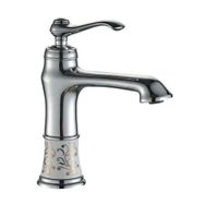 LPD Seramik Desenli Krom Banyo Lavabo Bataryası