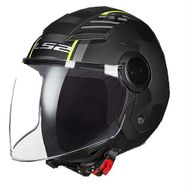 LS2 Airflow Pace Açık Siyah Sarı Çizgili Motosiklet Kaskı