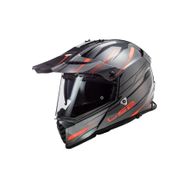 LS2 Pioneer Evo Knight Kros Siyah Kırmızı Motosiklet Kaskı