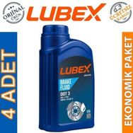 Lubex Brake Fluid Dot 3 500 ml 4'lü Fren Hidrolik Yağı
