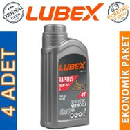Lubex Rapidus S 10W-40 1 Lt 4'lü 4 Zamanlı Motosiklet Yağı