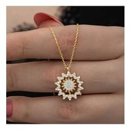 Lucky Gümüş Gold Güneş Kadın Kolye