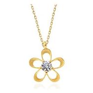 Lucky Gümüş Gold Zirkon Taşlı Çiçek Kadın Kolye
