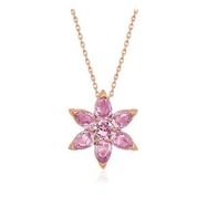 Lucky Gümüş Rose Pembe Çiçek Kolye