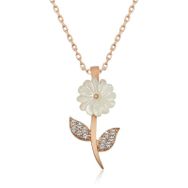 Lucky Gümüş Rose Sedef Çiçek Kolye