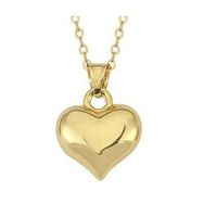 Lucky Life 925 Ayar Gümüş 3 Boyutlu Gold Kalp Kadın Kolye