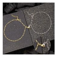 Lucky Life 925 Ayar Gümüş Rodyum Gold Çift Kalpli Aşk Bileklik