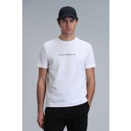 Lufian 111020190 Tony Beyaz Modern Grafik Erkek T-Shirt