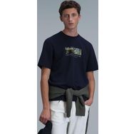 Lufian 111020193 Bianca Lacivert Modern Grafik Erkek T-shirt