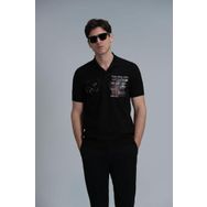 Lufian 111040178 Siyah Polo Erkek T-shirt