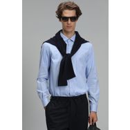 Lufian 112010605 Mavi Fore Basic Slim Fit Erkek Gömlek