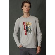 Lufian Dominic Bej Uzun Kol Erkek T-shirt