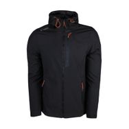 Lumberjack GT17 New Trend Softshell 1PR Kapsonlu Fermuarlı 3 Cep Göğüs Cep Fosfor Şeritli Siyah Erkek Ceket