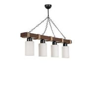 Lumexx 8354-4 Jasmin 4'lü Ahşap Ceviz Silindir Bal Camlı Avize