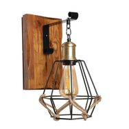 Lumexx Alkım Ceviz Rengi Metal Kafesli Aplik