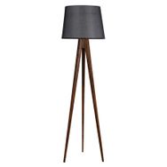 Lumexx Pramit Hasır Siyah Abajurlu Ceviz Sehpalı Tripod Lambader