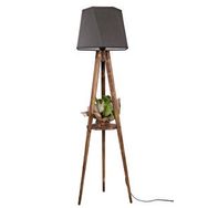 Lumexx Sehbalı Tripod Yanık Altıgen Koyu Gri Abajurlu Lambader