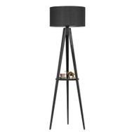 Lumexx Sehpalı Tripod Siyah Silindir Siyah Abajurlu Lambader