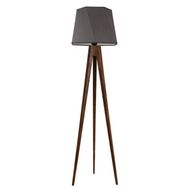 Lumexx Tripod Ceviz Altıgen Koyu Gri Abajurlu Lambader