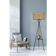 Lumexx Venedik Sehpalı Silindir Rattan Siyah Lambader