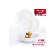 Luminarc Madame Luda Arcopal Zelie Beyaz 24 Parça 6 Kişilik Yemek Takımı