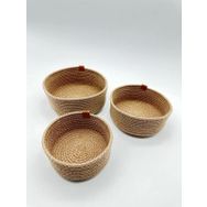Luna Cucina Jüt 3'lü Yuvarlak Hasır 24 cm Organizer