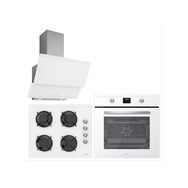 Luno 3420W Davlumbaz 6502W Fırın CS5335W Ocak Beyaz Ankastre Set