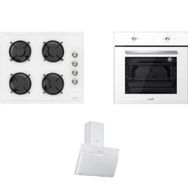 Luno F6502W01 - LCO5335W01 - 3420.6.W01 Beyaz Cam Ankastre Set