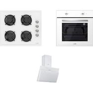 Luno L335W01 - L D34 W02662 - F6501W02 Beyaz 3'lü Cam Ankastre Set
