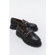 LuviShoes Dual Siyah Cilt Kadın Oxford Ayakkabı