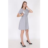 Luvmabelly 5701 Gri Fiyonklu Emzirme Elbise