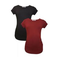 LuvmaBelly MYRA2016-2009 Bordo Siyah Hamile T-Shirt Seti