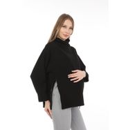 LuvmaBelly MYRA4280 Siyah Fermuarlı Hamile Sweatshirt