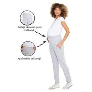 LuvmaBelly MYRA8600 Gri Örme Hamile Eşofman Altı