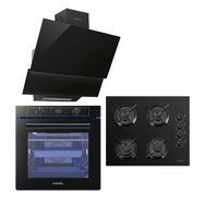 Luxell A68 SGF3 - OC88 - DA6 835 2'li Planitum Siyah Ankastre Set