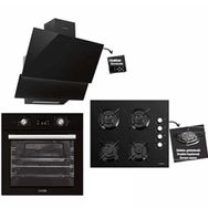 Luxell Opall B66-SGF3+C6-40BF+DA6-835 Siyah Ankastre Set