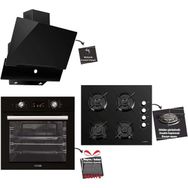 Luxell Opall DA-830-40 TAHDF - B66 - SGF3 Siyah 3'lü Ankastre Set