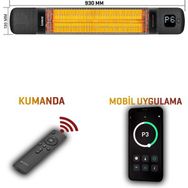 Luxeva Smarty WL Jetblack Duvar Tipi Karbon Infrared IP55 Su Geçirmez 2500W Isıtıcı