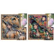 Lyeaa Cadı Baskılı 45x60 cm Full Nakış Ekolojik Kesim Pamuk İplik 14CT Çapraz Dikiş Kiti