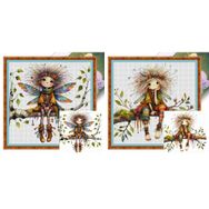 Lyeaa Fairy Cross Baskılı 45x45 cm Full Nakış Eco-Cotton Thread 11CT Dikiş Kiti
