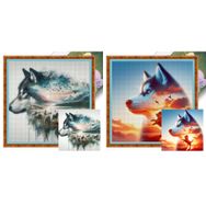 Lyeaa Kurt Baskılı 50x50 cm Full Nakış Eco-Cotton Thread 11CT Çapraz Dikiş Kiti