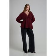 Lynmama MES202 Bordo Modern Hamile Bluzu – Şık ve Rahat Tasarım |Geniş Kesim